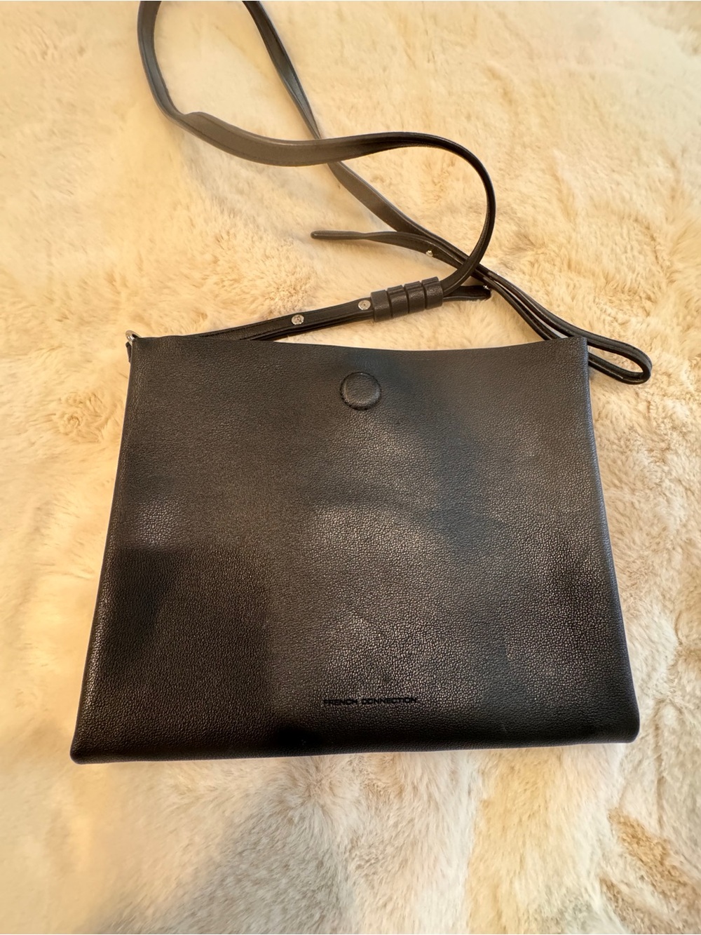 French Connection Black Leather Crossbody Bag
